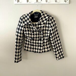 White and black blazer